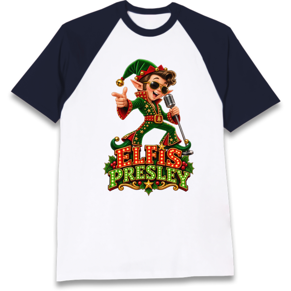 Elvis Presley Christmas Raglan T-Shirt