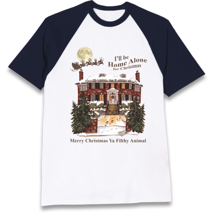 Home Alone Festive Christmas Raglan T-Shirt