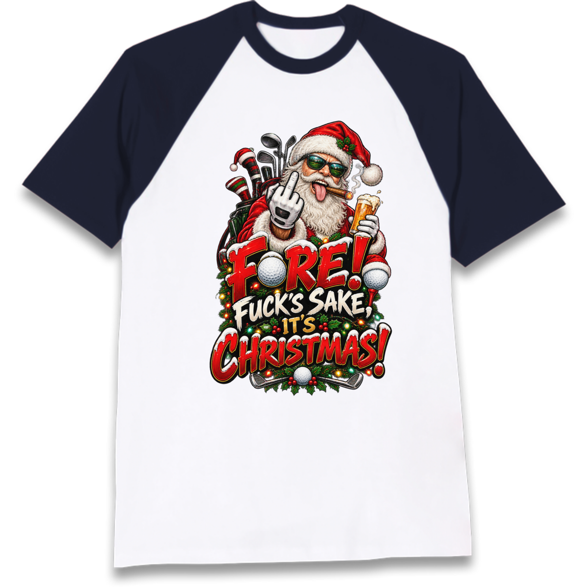Rude Golf Christmas Raglan T-Shirt