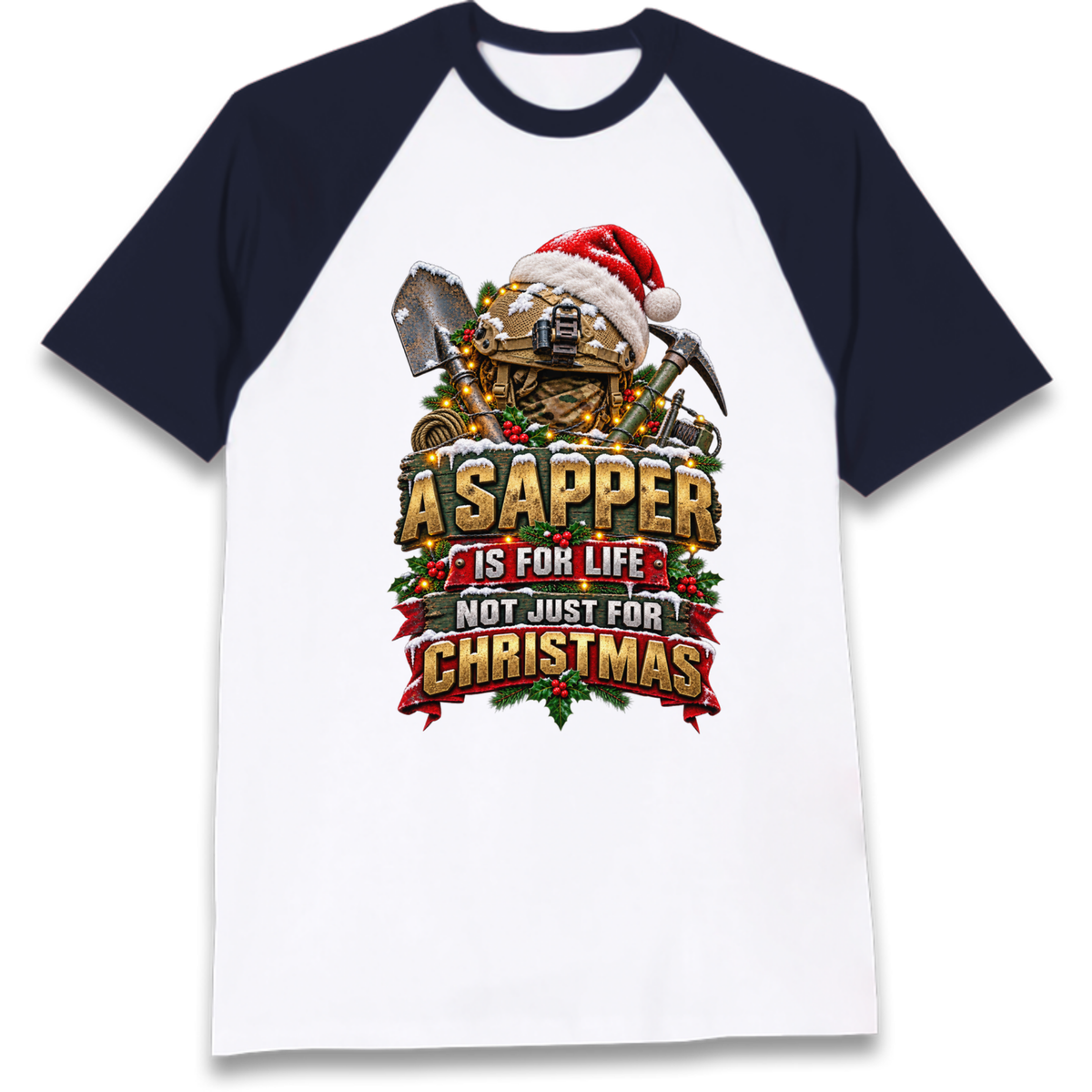 Royal Engineers Sappers Christmas Raglan T-Shirt