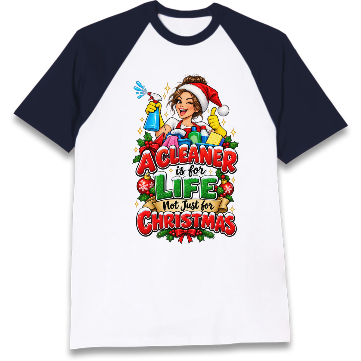 Cleaner Christmas Raglan T-Shirt