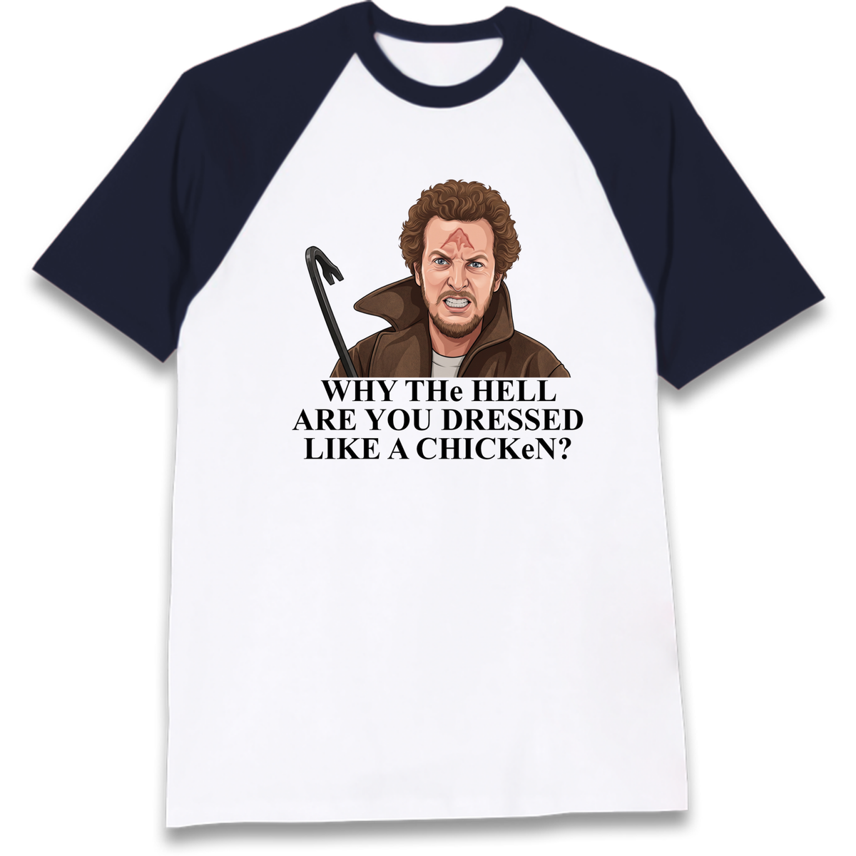Chicken Funny Christmas Raglan T-Shirt