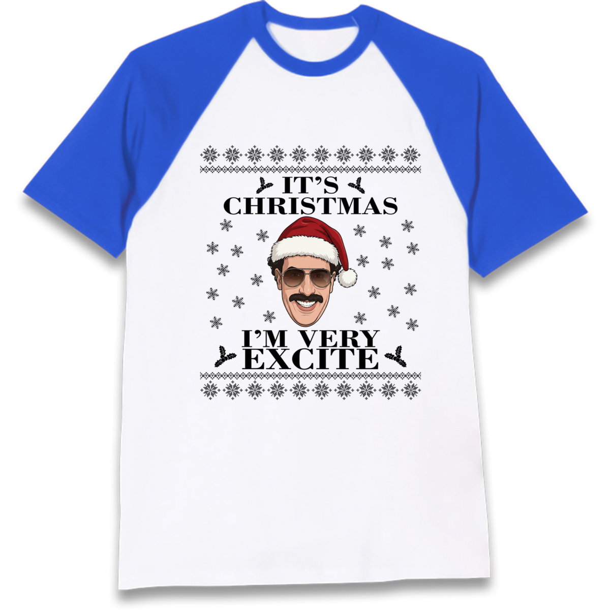 I Very Excite Christmas Raglan T-Shirt