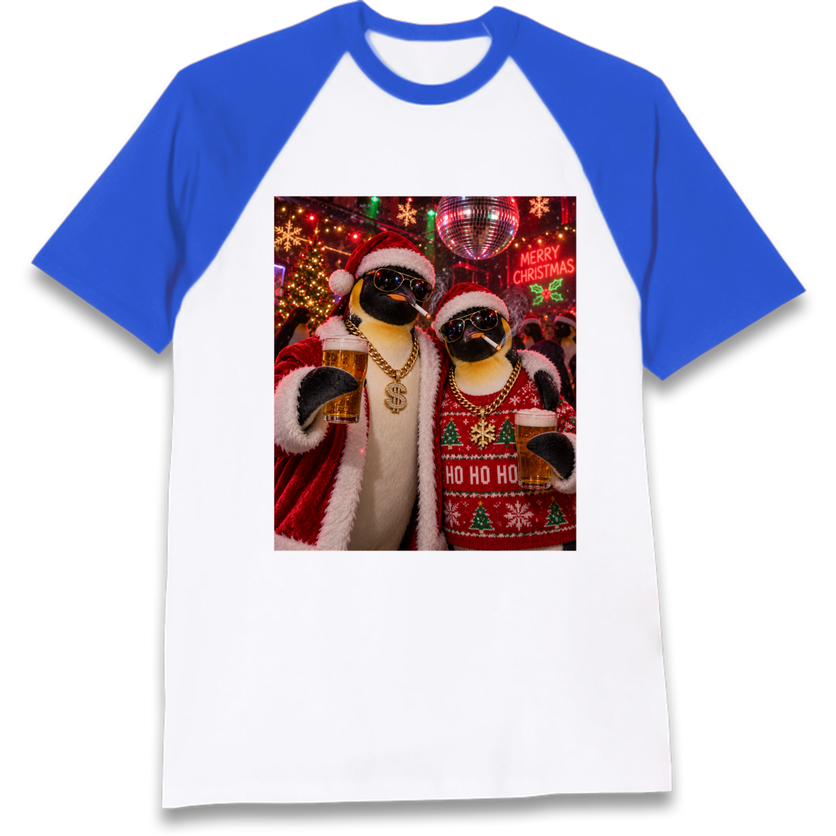 Penguin Christmas Raglan T-Shirt