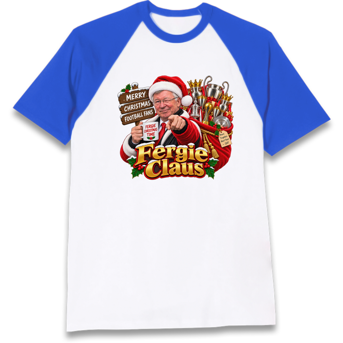 Man United Christmas Raglan T-Shirt