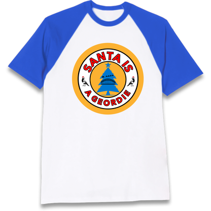 Geordie Santa  Christmas Raglan T-Shirt