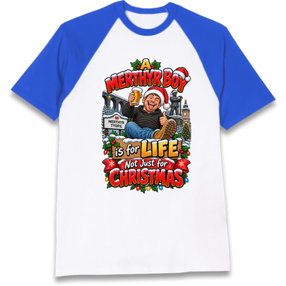 Merthyr Boy Christmas Raglan T-Shirt