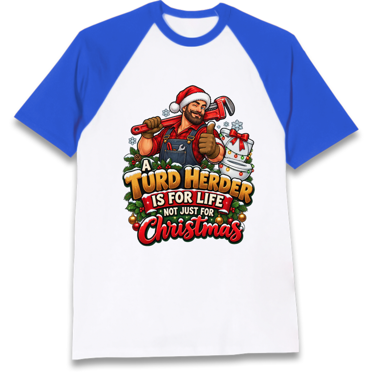 Plumbing Christmas Raglan T-Shirt