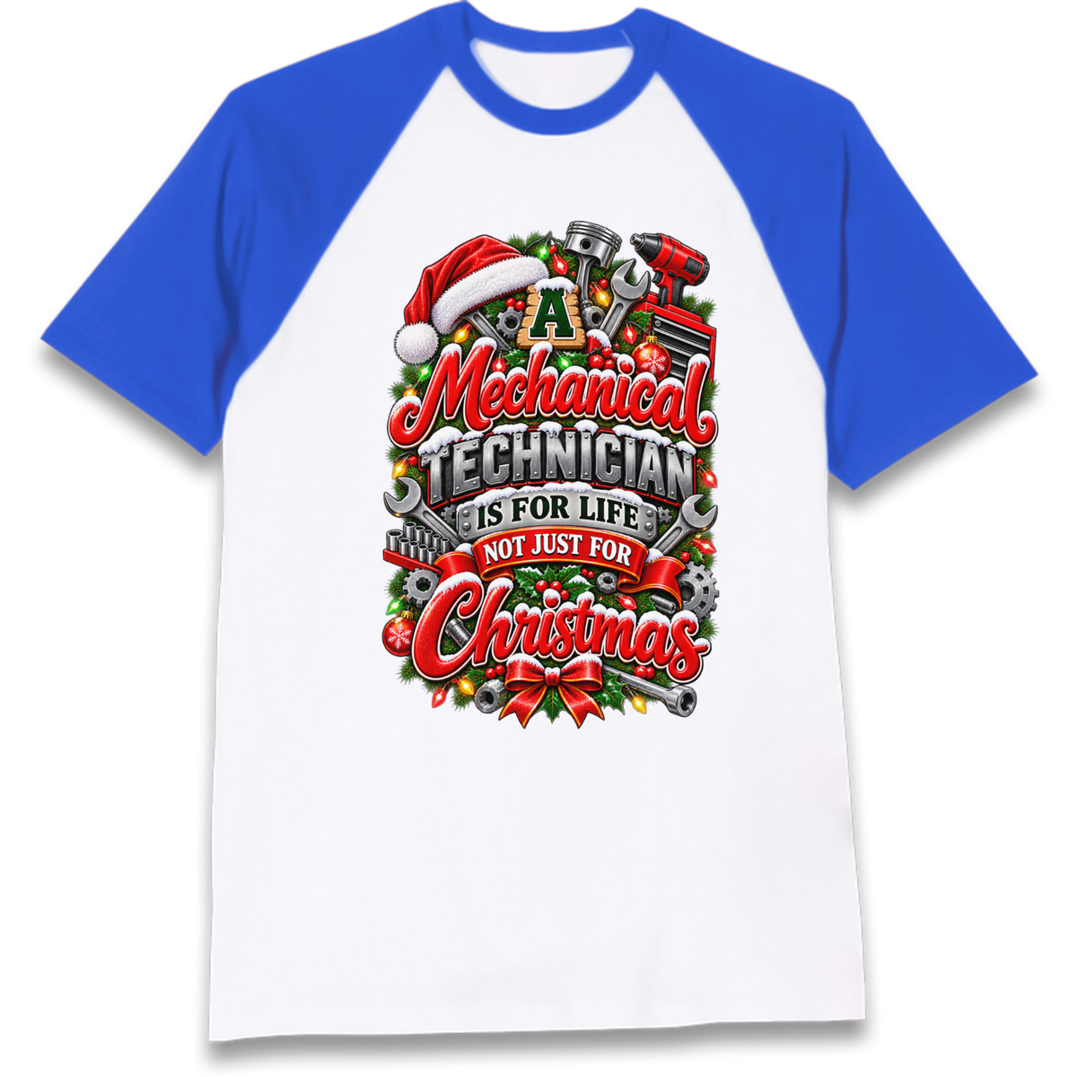 Mechanical Technician Christmas Raglan T-Shirt