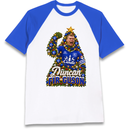 Duncan Ferguson Everton Christmas Raglan T-Shirt