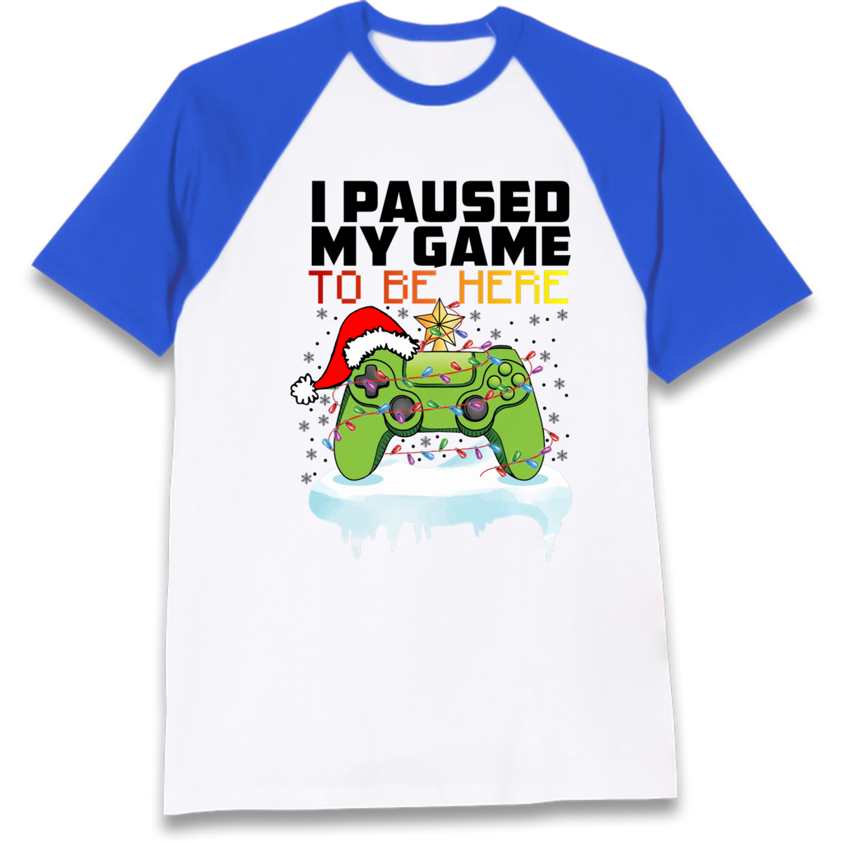 I Paused My Game Christmas Raglan T-Shirt