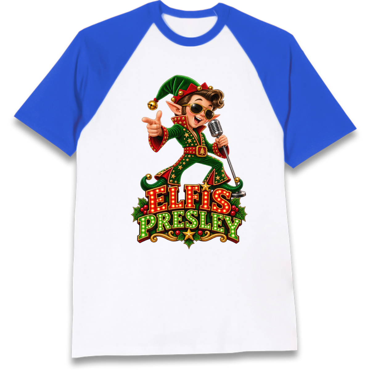 Elvis Presley Christmas Raglan T-Shirt