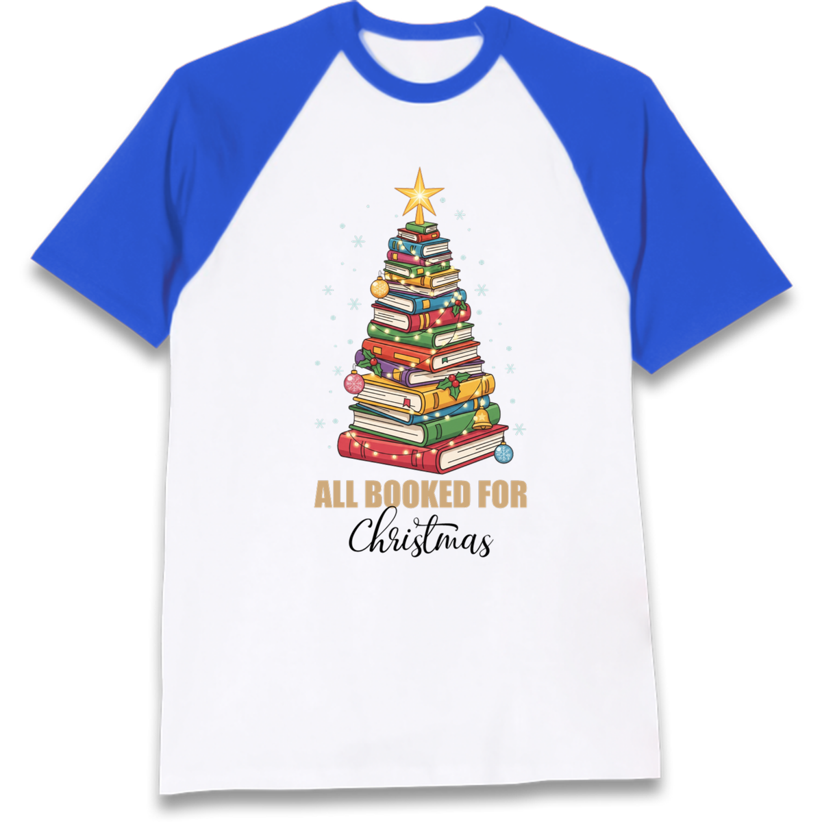Book Tree Christmas Raglan T-Shirt