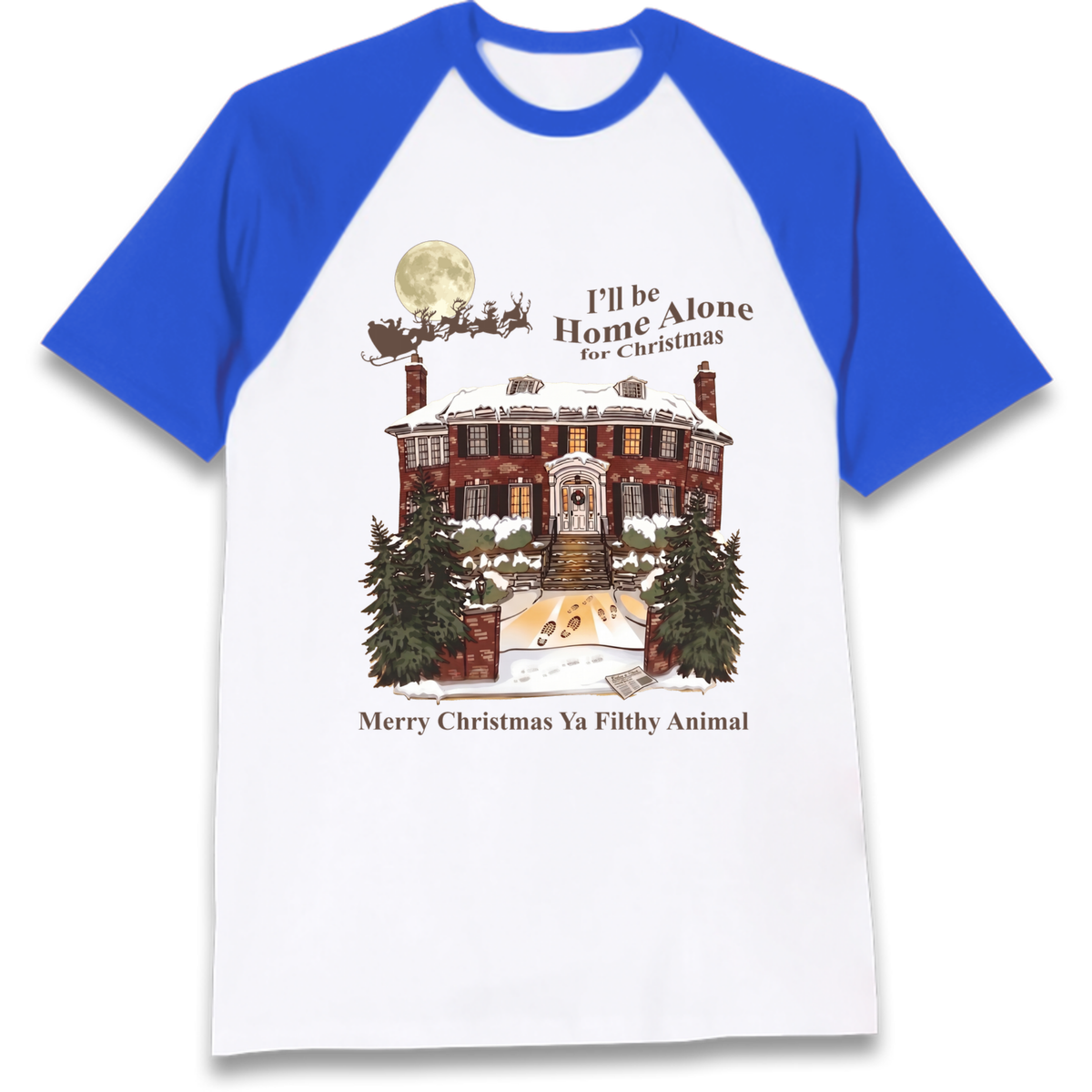 Home Alone Festive Christmas Raglan T-Shirt