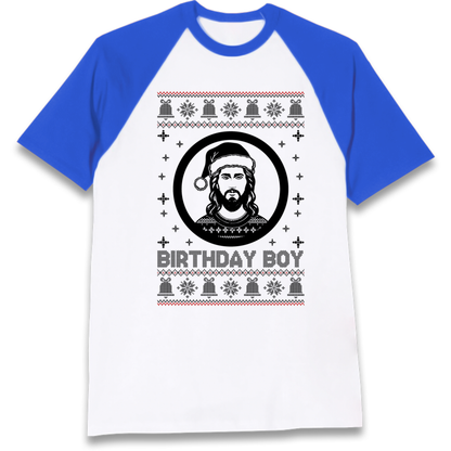 Jesus Birthday Christmas Raglan T-Shirt
