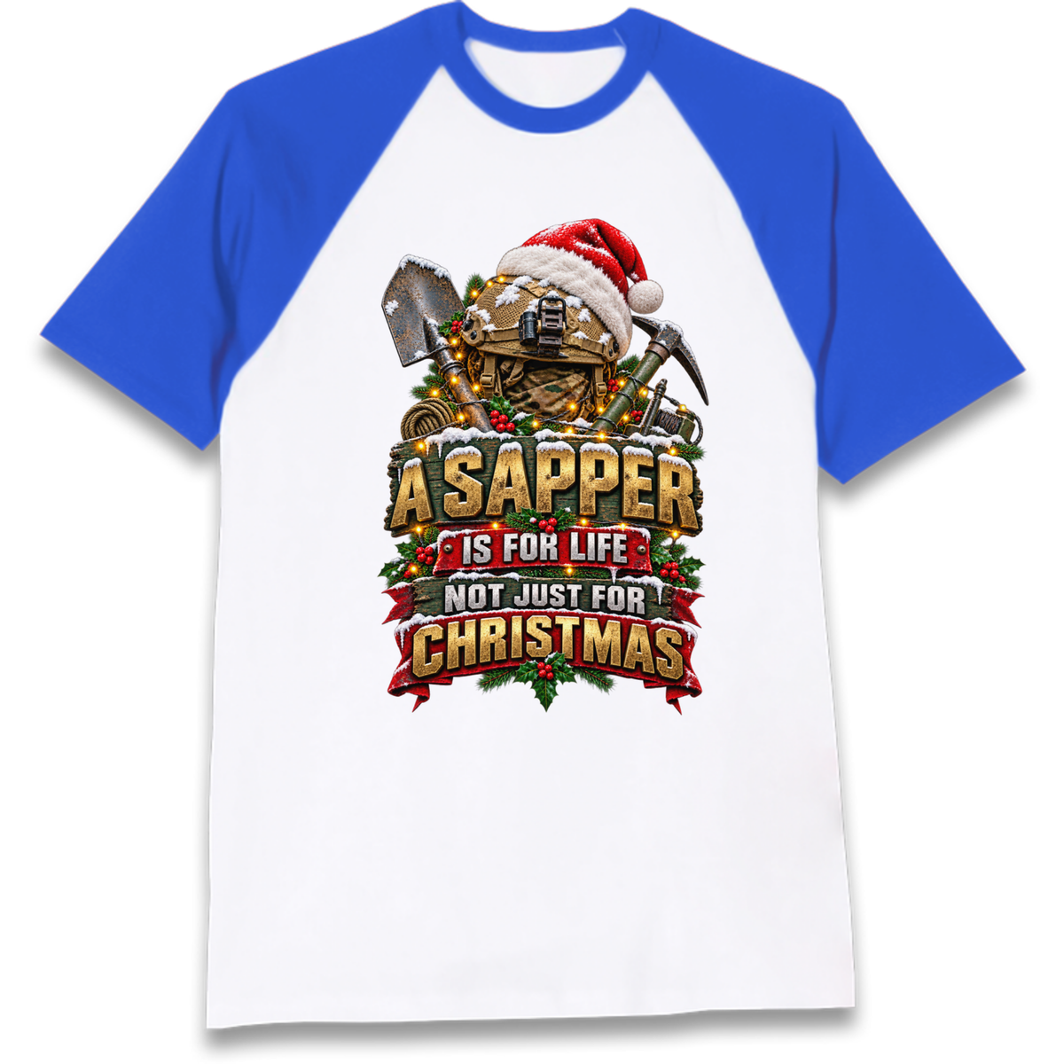 Royal Engineers Sappers Christmas Raglan T-Shirt