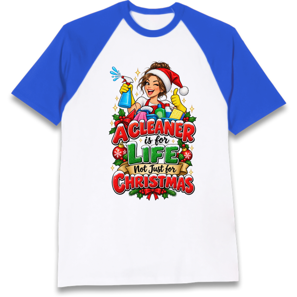 Cleaner Christmas Raglan T-Shirt