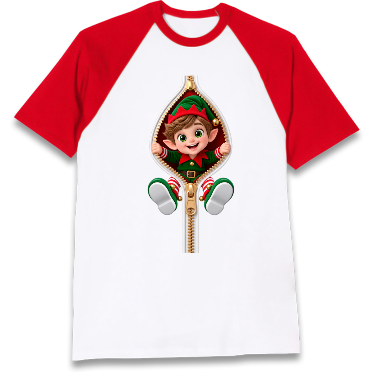 Elf Christmas Jumper Raglan T-Shirt