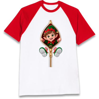 Elf Christmas Jumper Raglan T-Shirt