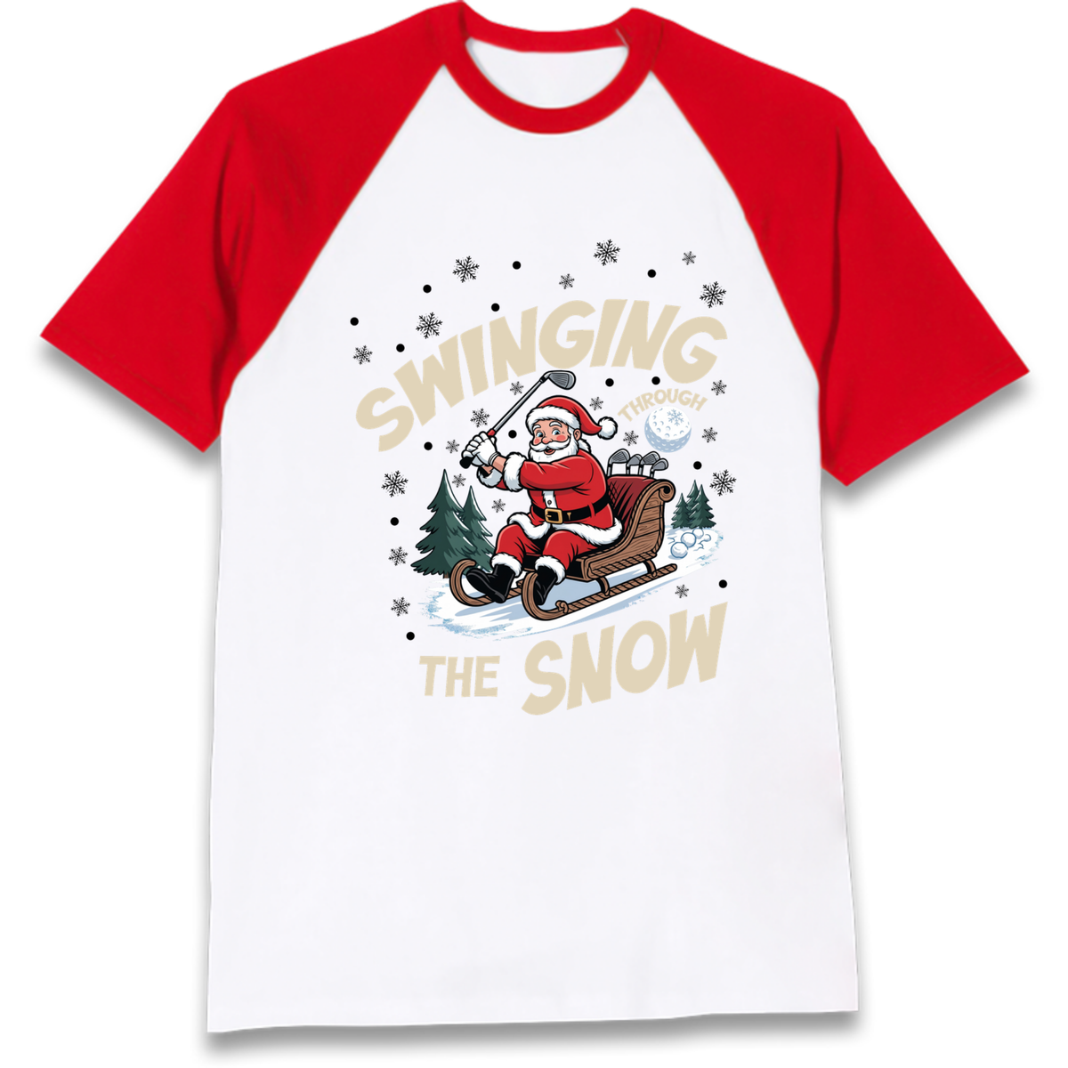 Christmas Golf Raglan T-Shirt