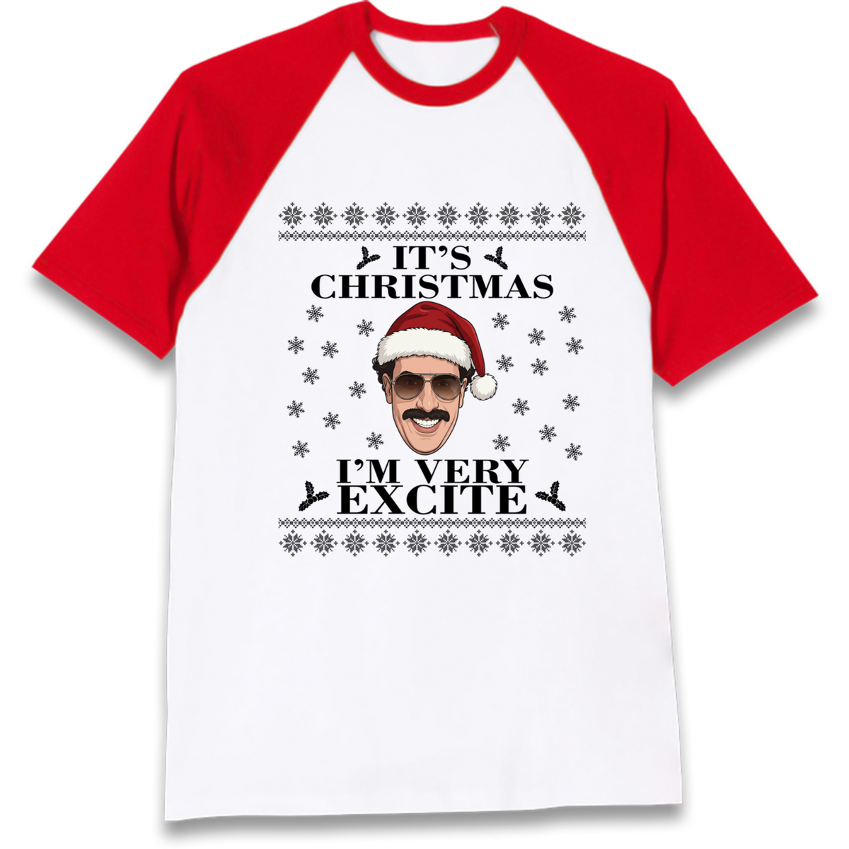 I Very Excite Christmas Raglan T-Shirt