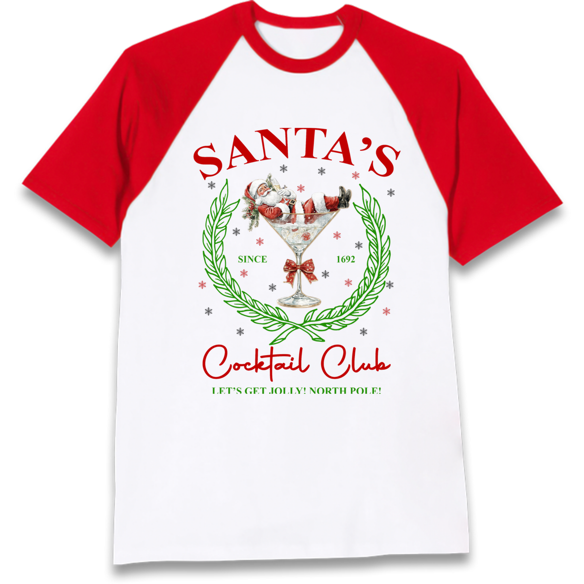 Cocktail Lover Christmas Raglan T-Shirt