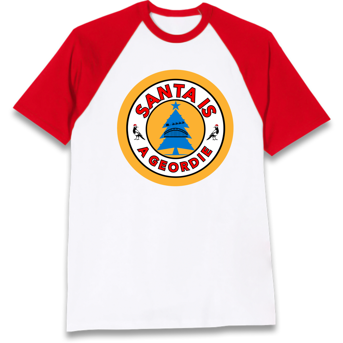 Geordie Santa  Christmas Raglan T-Shirt