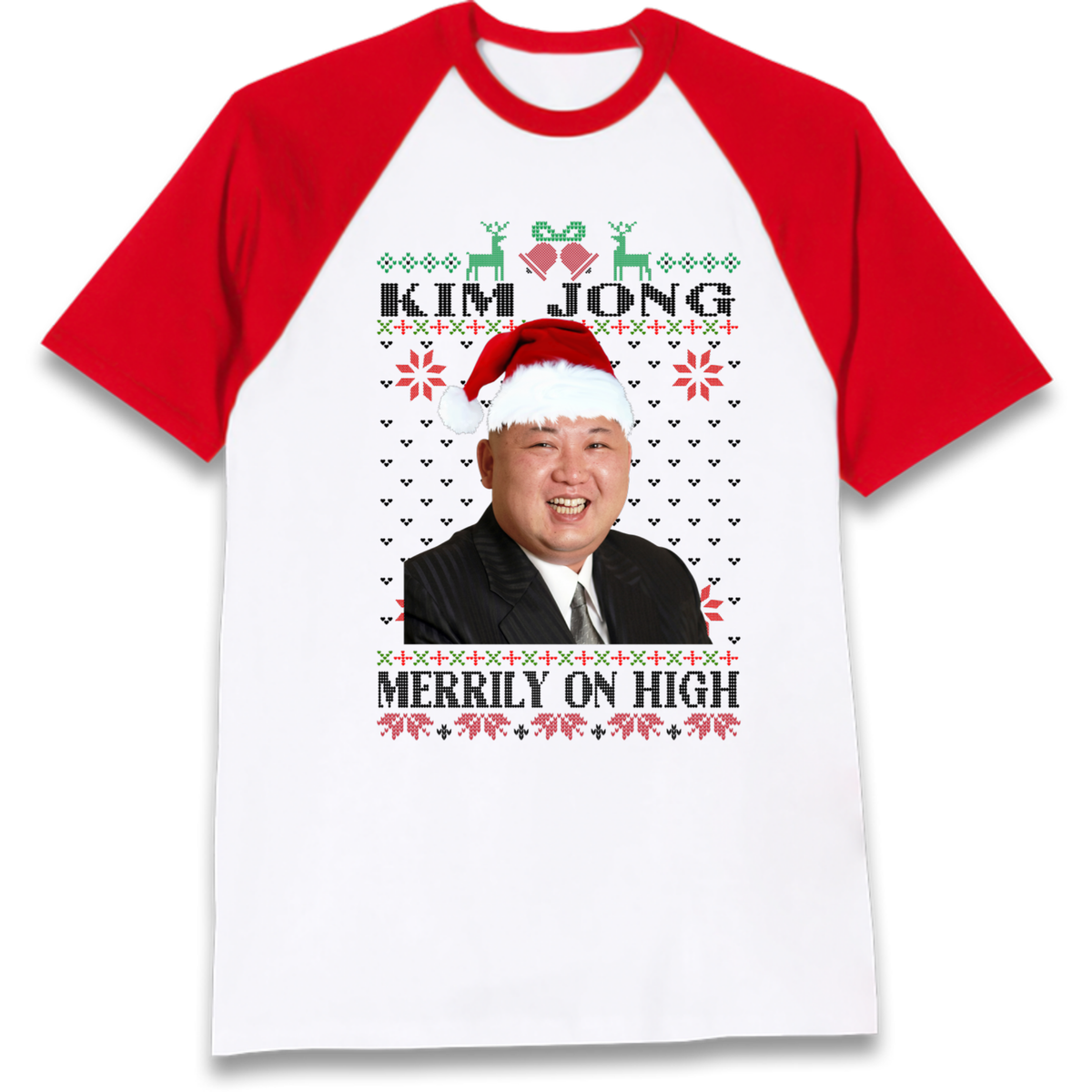 Kim Jong Christmas Raglan T-Shirt