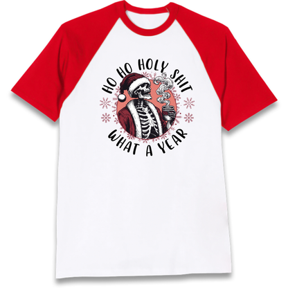 HO HO Holy Santa Raglan T-Shirt