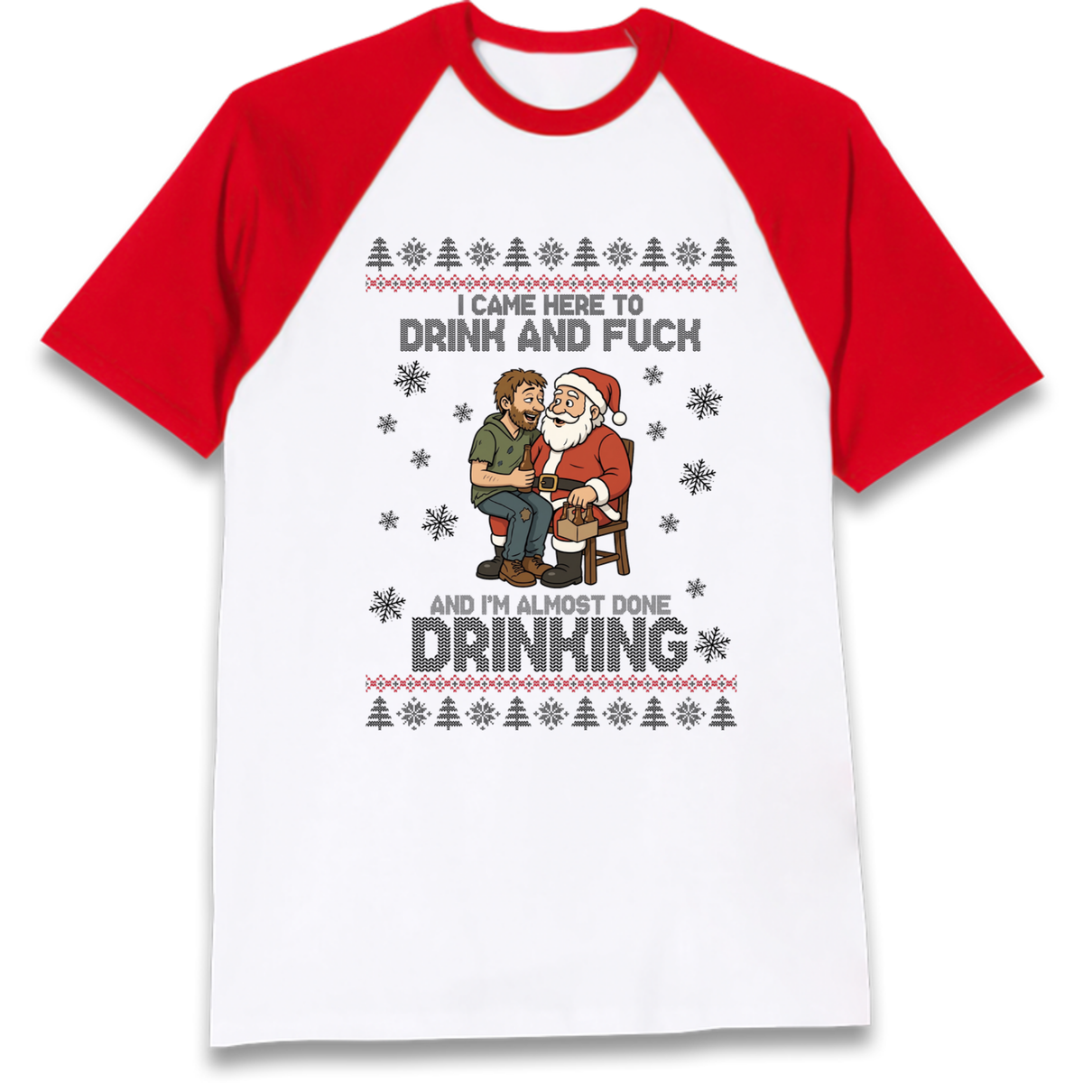 Rude Santa Graphic Raglan T-Shirt