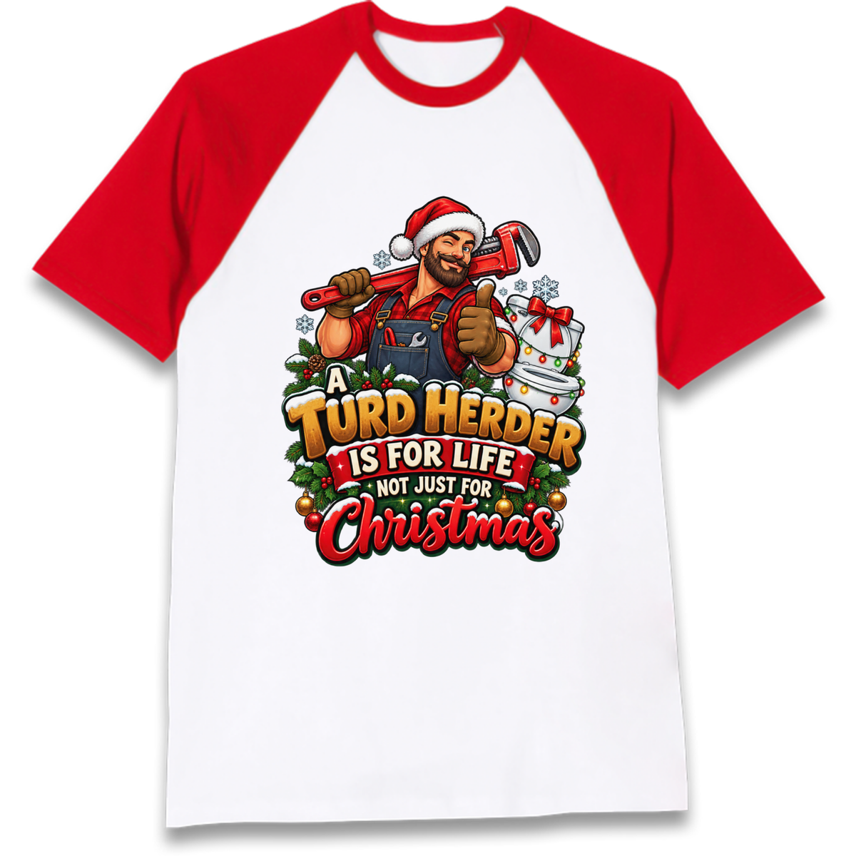 Plumbing Christmas Raglan T-Shirt