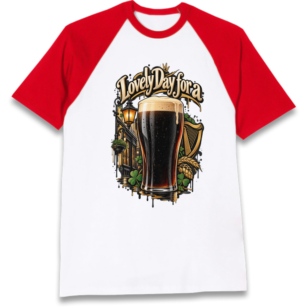 Lovely Day for a Guinness Raglan T-Shirt