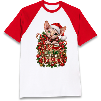 Sphynx Cat Christmas Raglan T-Shirt