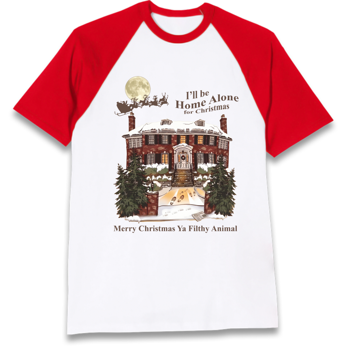Home Alone Festive Christmas Raglan T-Shirt