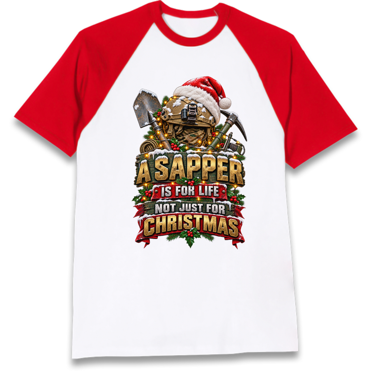 Royal Engineers Sappers Christmas Raglan T-Shirt