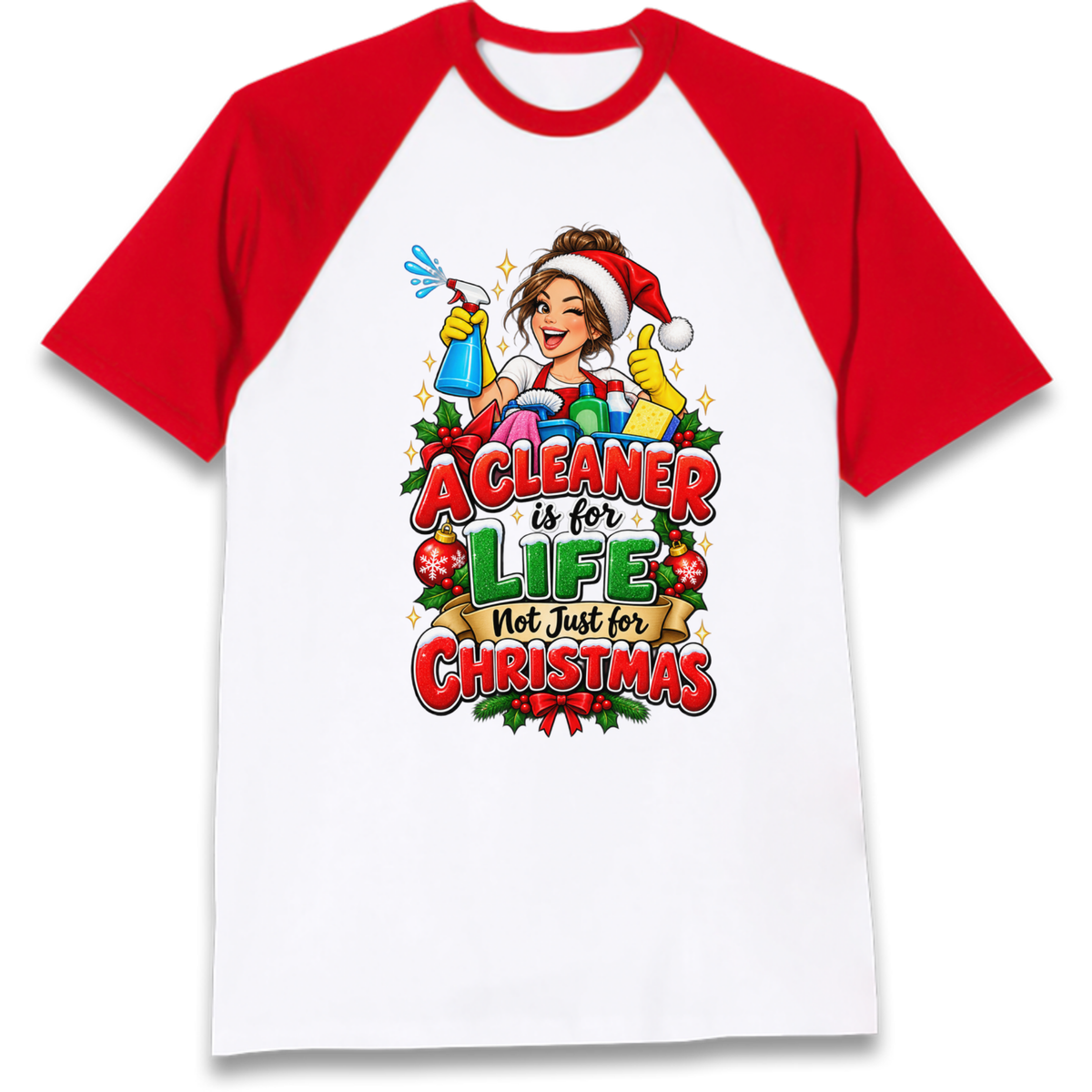 Cleaner Christmas Raglan T-Shirt