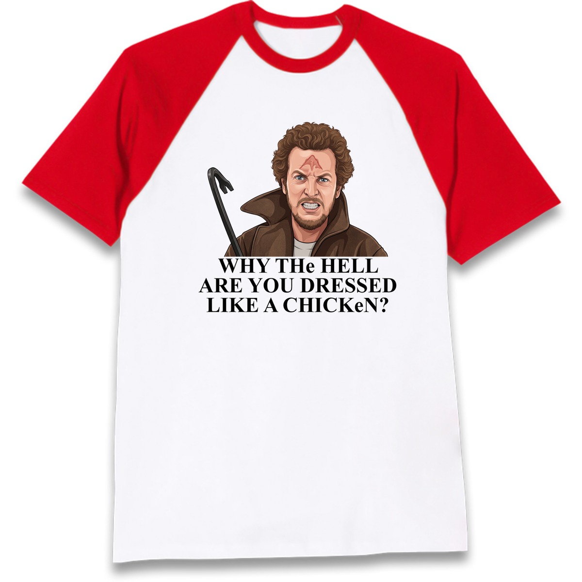 Chicken Funny Christmas Raglan T-Shirt