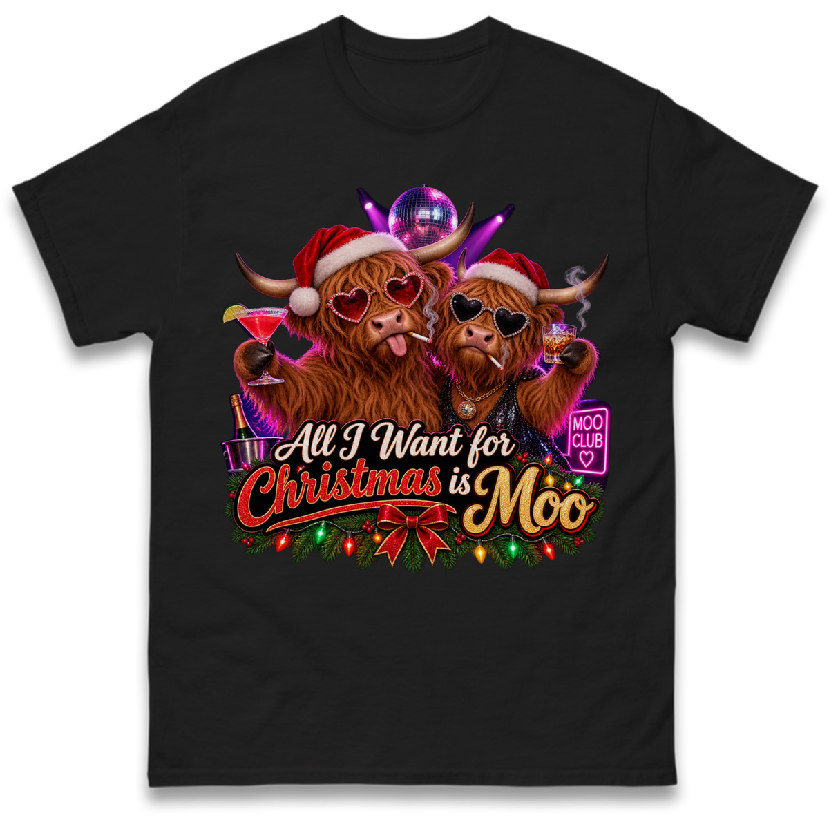Highland Cow Christmas T-Shirt