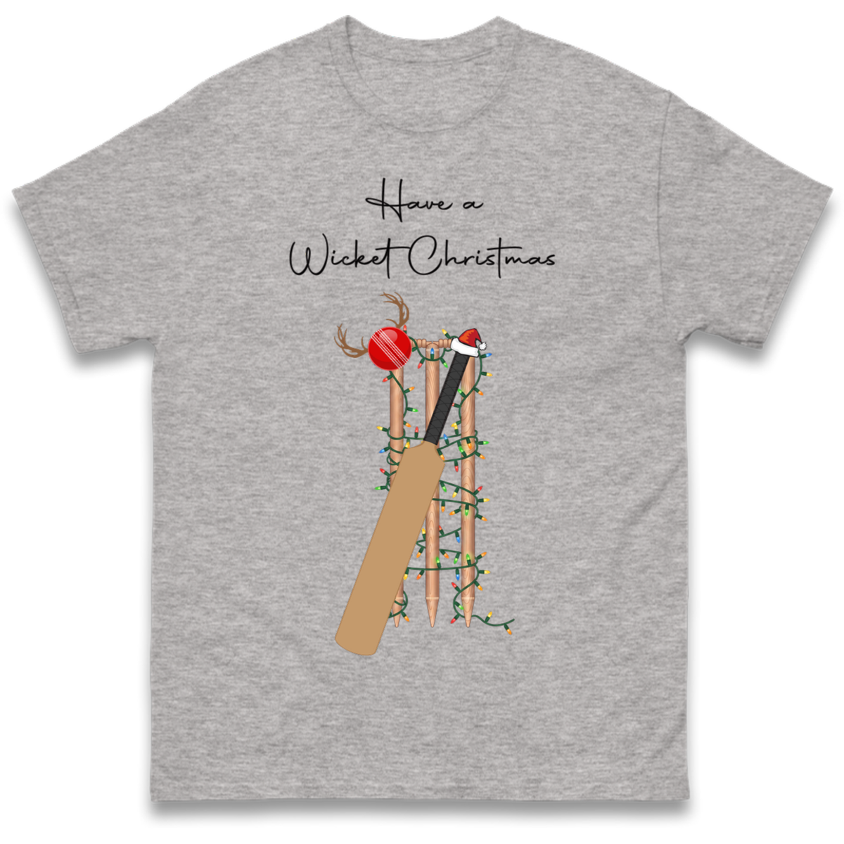 Cricket Bat Graphic Christmas T-Shirt