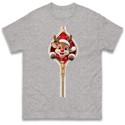 Reindeer Zip Christmas T-Shirt