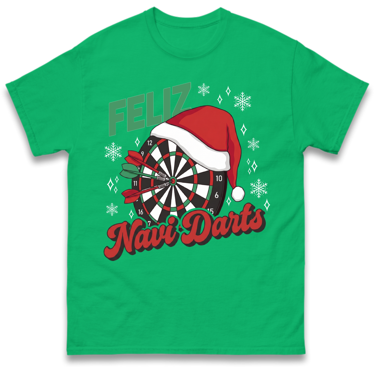 Feliz Navidarts Adult T-Shirt - Christmas Darts Gift