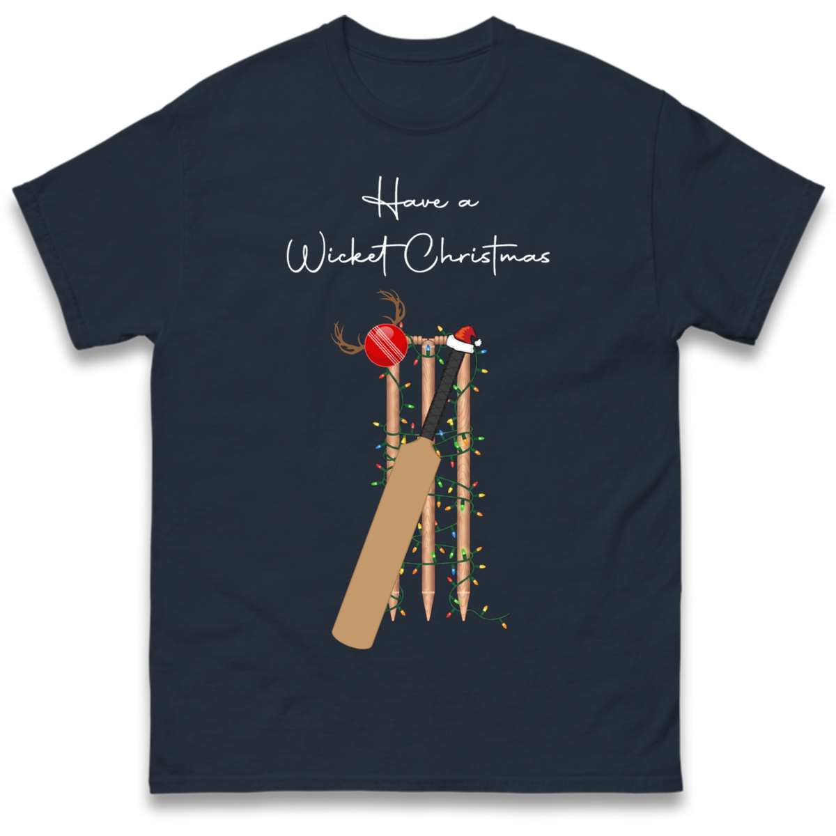Cricket Bat Graphic Christmas T-Shirt