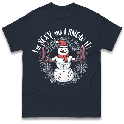 Gym Snowman Graphic Christmas T-Shirt
