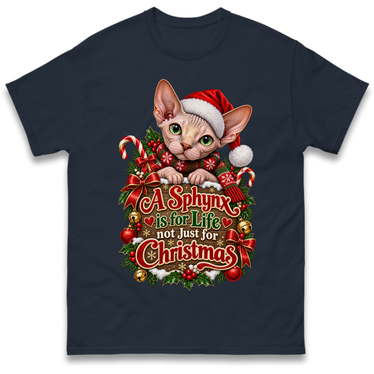 Sphynx Cat Christmas T-Shirt