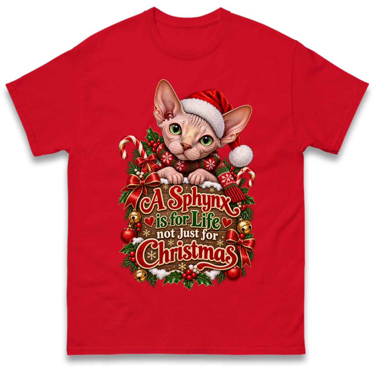 Sphynx Cat Christmas T-Shirt