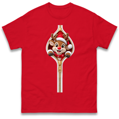 Reindeer Zip Christmas T-Shirt