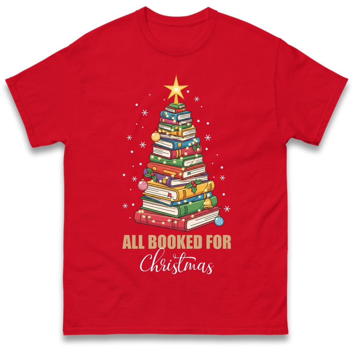 Book Tree Christmas T-Shirt