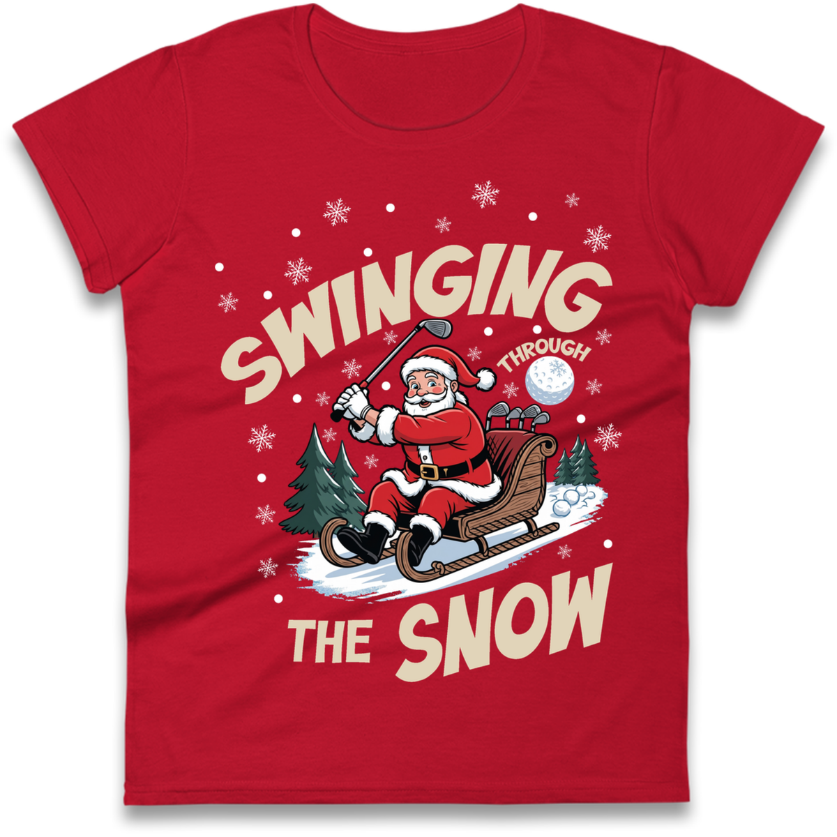 Christmas Golf Ladies T-Shirt