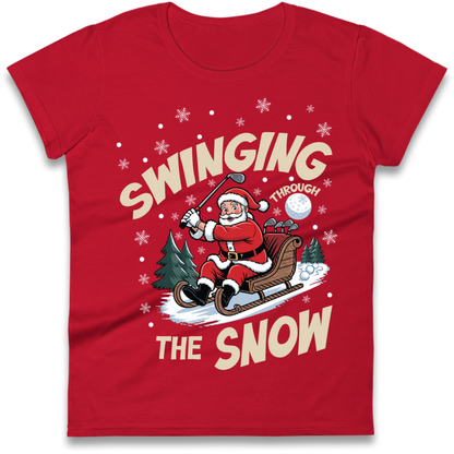 Christmas Golf Ladies T-Shirt