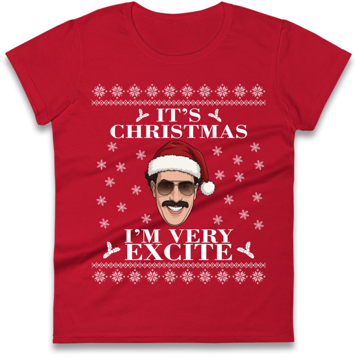 I Very Excite Christmas Ladies T-Shirt